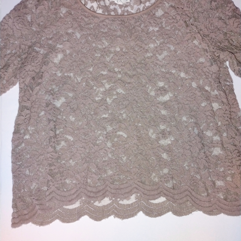 Full Tilt Dusty Mauve Lace Long-Sleeve Top - Picture 5 of 7